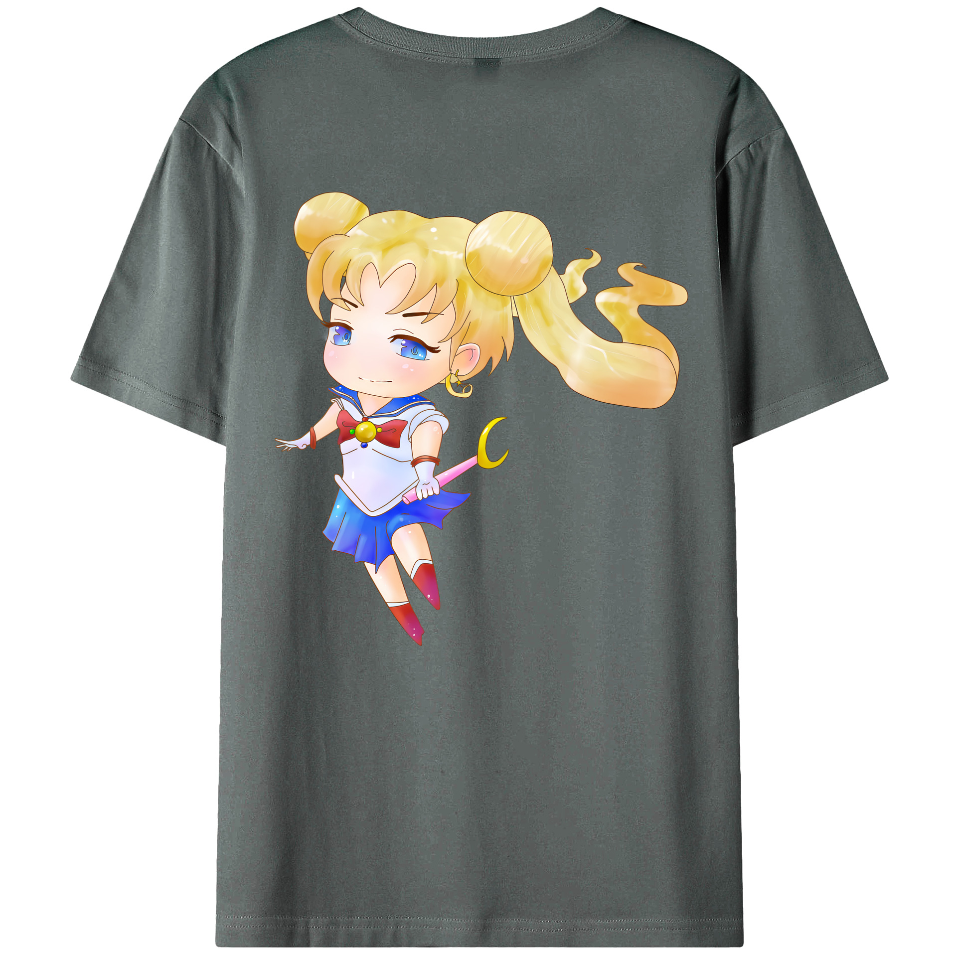 （画像用） 美少女戦士セーラームーン 愛野 美奈子 あいの みなこ Sailor Moon Aino Minako 綿100％ メンズ半袖Tシャツ（バックプリント） 通気性